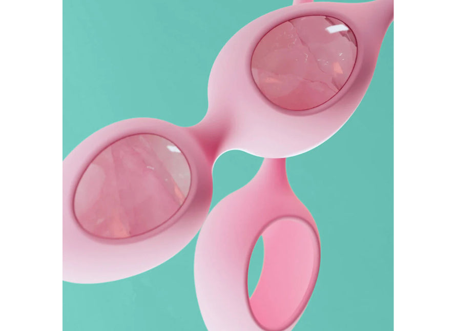 Biird Yonii 2-Piece Rose Quartz Eggs Set With Silicone Sleeve