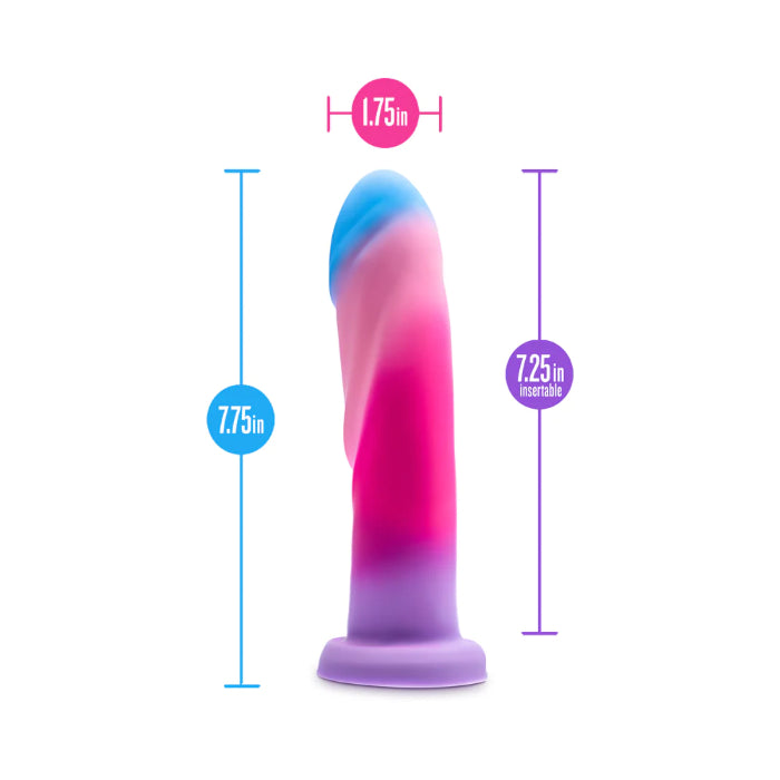 Blush Avant Borealis Dreams Girthy Textured Liquid Silicone Suction Cup Harnessable Dildo