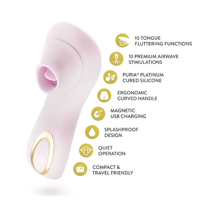 Blush Delice Fleur Air Pulsing Rechargeable Suction and Flicking Tongue Stimulator