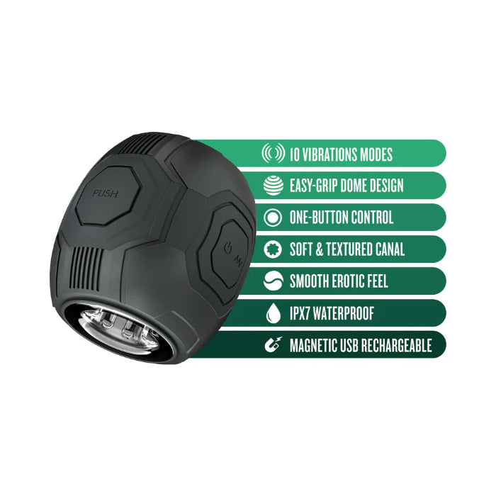 Blush Dome X Vibrating Manual Pressure Control Open Ended Rechargeable Masturbator