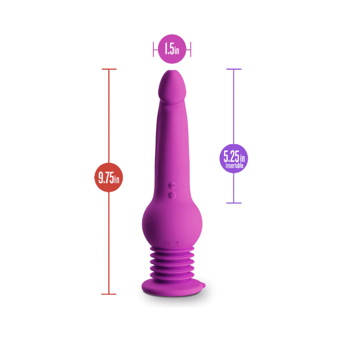 Blush Impressions New York Gyroquake Rechargeable Rumbly Thumping Silicone Suction Cup Dildo