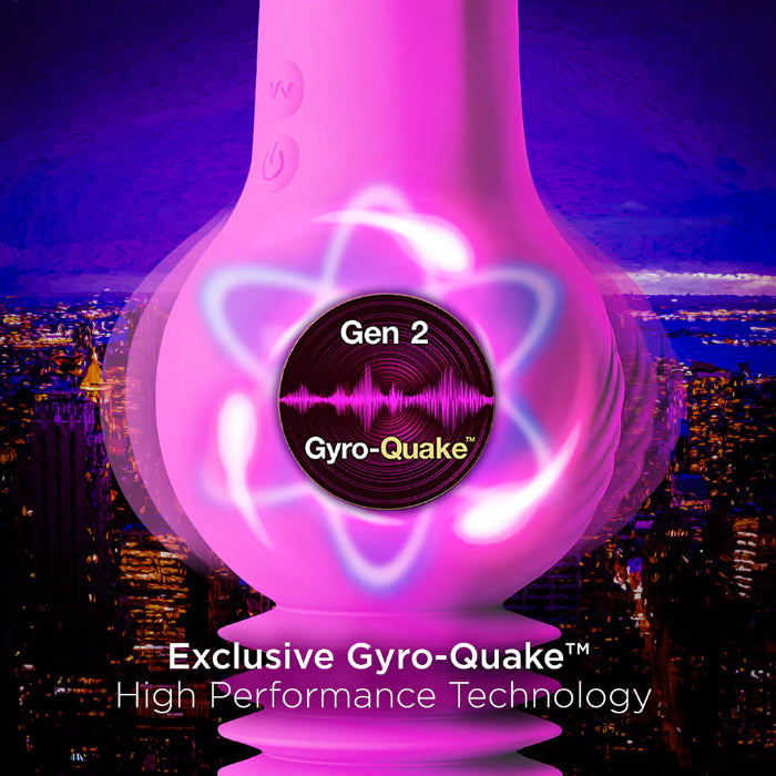 Blush Impressions New York Gyroquake Rechargeable Rumbly Thumping Silicone Suction Cup Dildo