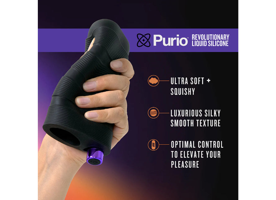 Blush M Elite Platinum Strok Rechargeable Vibrating Open Ended Liquid Silicone Stroker