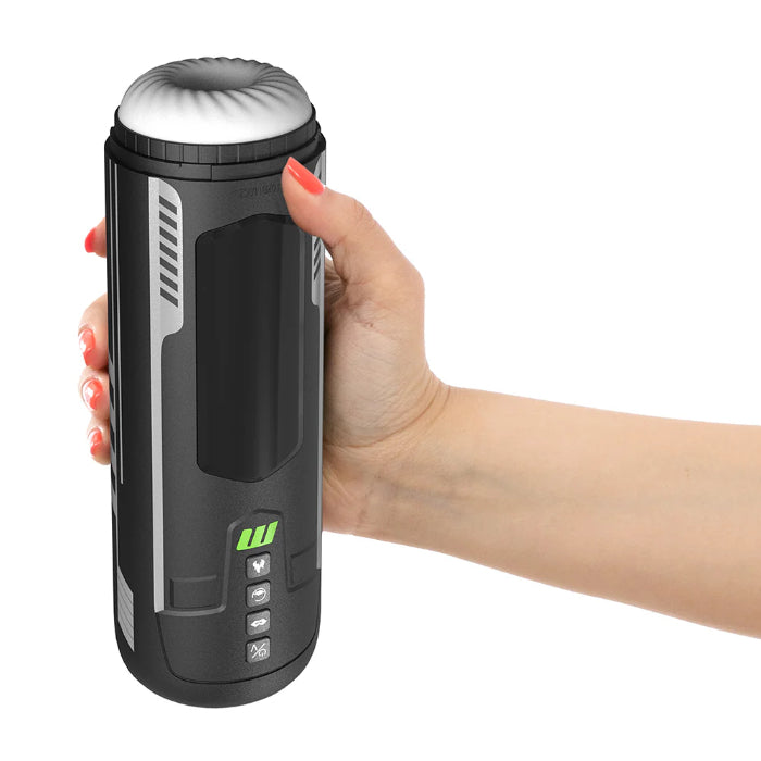 Blush Master Blaster Rechargeable Automatic Warming Vibrating Rotating Stroker With Suction