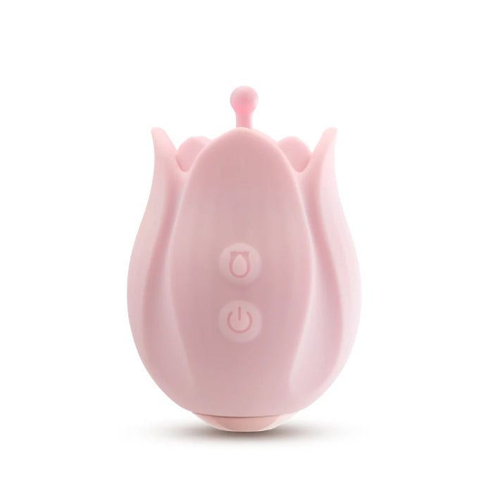 Blush Play With Me Romantic Rose Rechargeable Flicking Stimulator With Three Different Textured Attachments