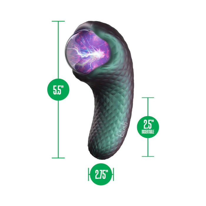 Blush Temptasia Enchanted Serpent Rechargeable Dual Motor Pulse Vibrator With Plasma Globe