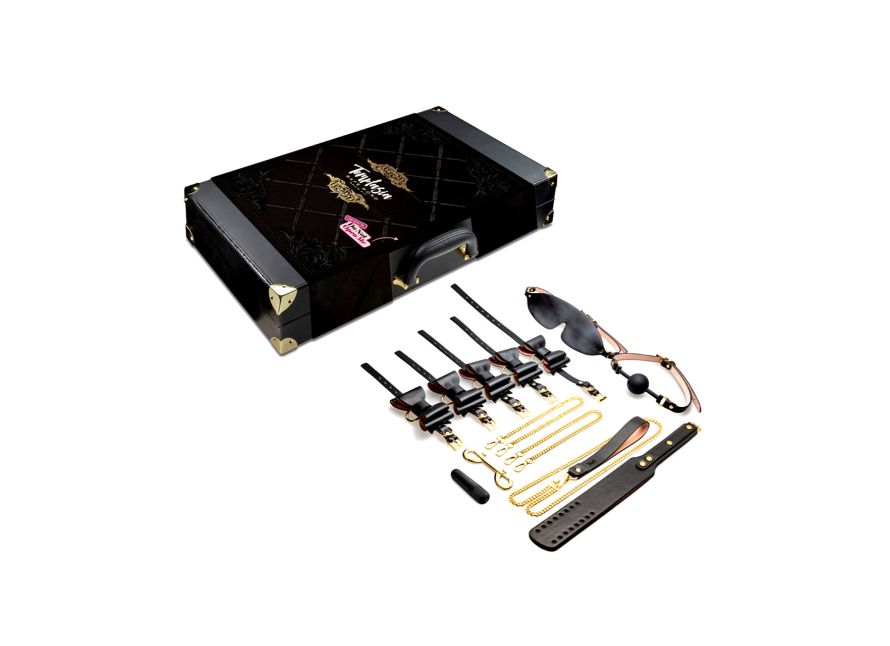 Blush Temptasia Safe Word Vegan Leather 10 Piece Bow Tie Detail Bondage Kit with Locking Suitcase