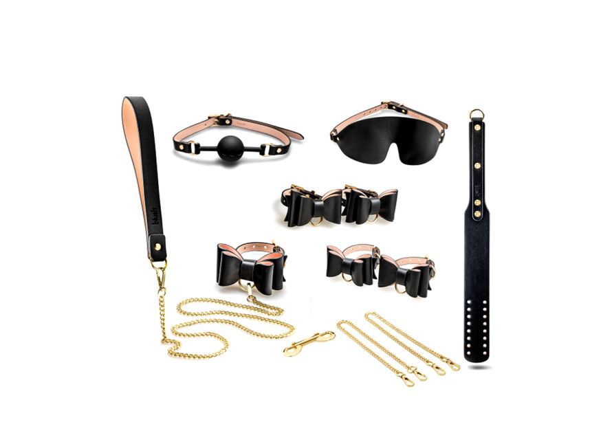 Blush Temptasia Safe Word Vegan Leather 10 Piece Bow Tie Detail Bondage Kit with Locking Suitcase