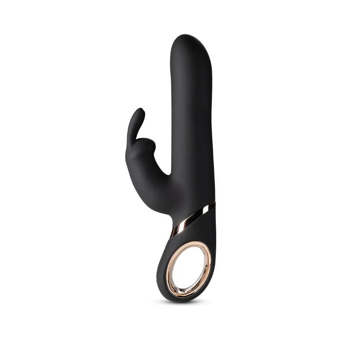 Blush Victoria Rechargeable Rotating Silicone Dual Stimulating Rabbit Style Vibrator With Ergonomic Handle