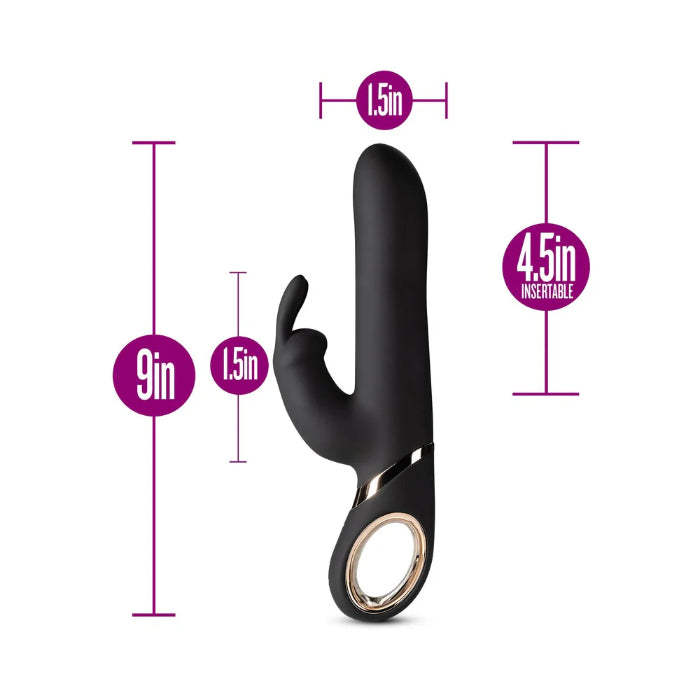 Blush Victoria Rechargeable Rotating Silicone Dual Stimulating Rabbit Style Vibrator With Ergonomic Handle