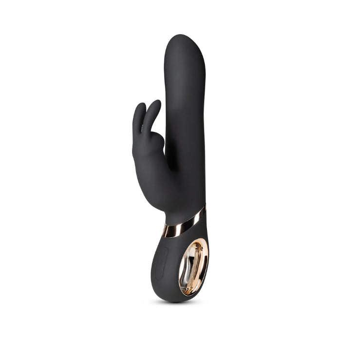 Blush Victoria Rechargeable Rotating Silicone Dual Stimulating Rabbit Style Vibrator With Ergonomic Handle