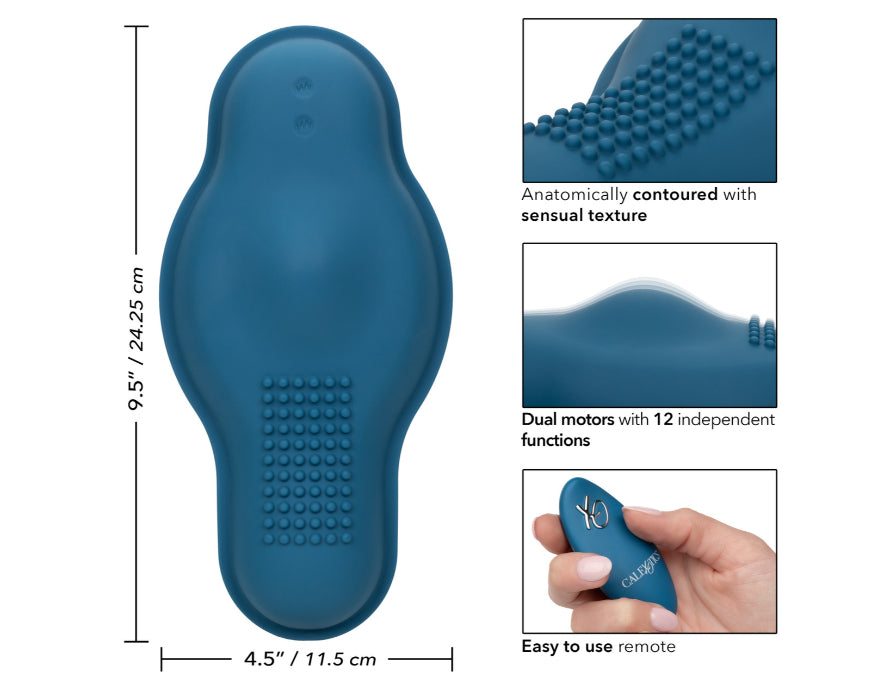 CalExotics Dual Rider Bump And Grind Remote Control Rechargeable Silicone Textured Vibrating Grinding Pad