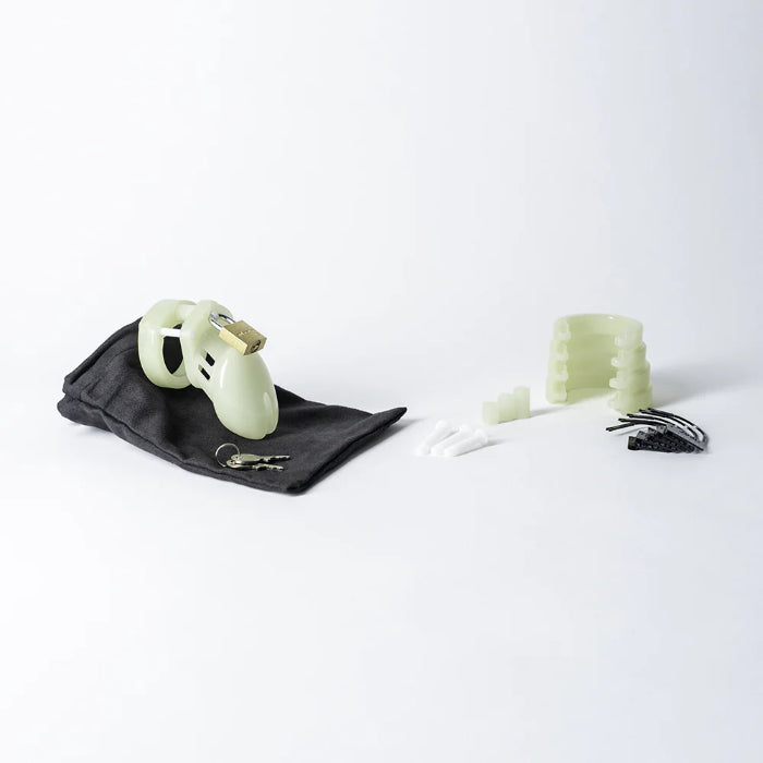 CB-6000S Glow-in-the-Dark Locking Chastity Cage Kit