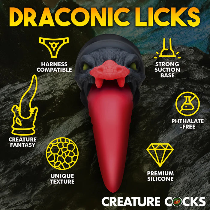 Creature Cocks Dragon Roar Silicone Dragon Tongue Fantasy Shaped Harnessable Dildo With Suction Cup