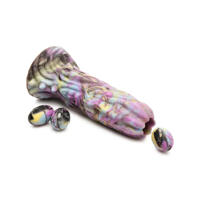 Creature Cocks Dragon Spawn Dragon Silicone Ovipositor Dildo Textured Fantasy Shaped Harnessable Silicone Dildo with Silicone Eggs
