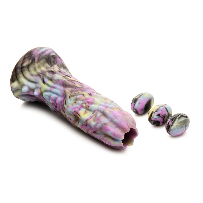 Creature Cocks Dragon Spawn Dragon Silicone Ovipositor Dildo Textured Fantasy Shaped Harnessable Silicone Dildo with Silicone Eggs