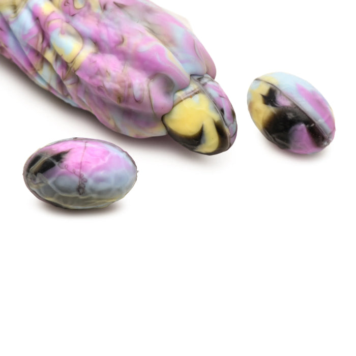 Creature Cocks Dragon Spawn Dragon Silicone Ovipositor Dildo Textured Fantasy Shaped Harnessable Silicone Dildo with Silicone Eggs