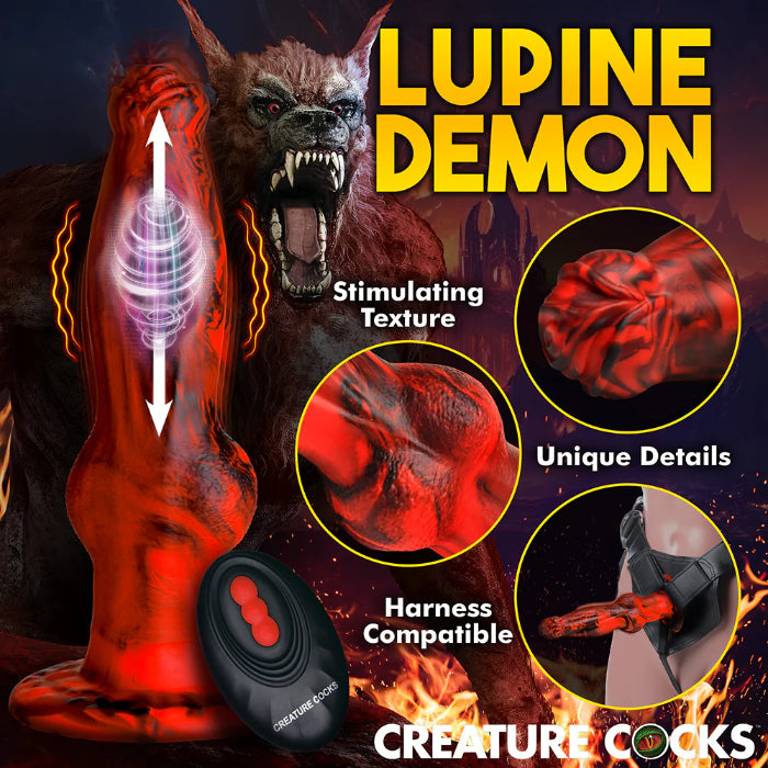Creature Cocks Hell Wolf Remote Control Thrusting And Vibrating Silicone Fantasy Shaped Harnessable Dildo With Suction Cup