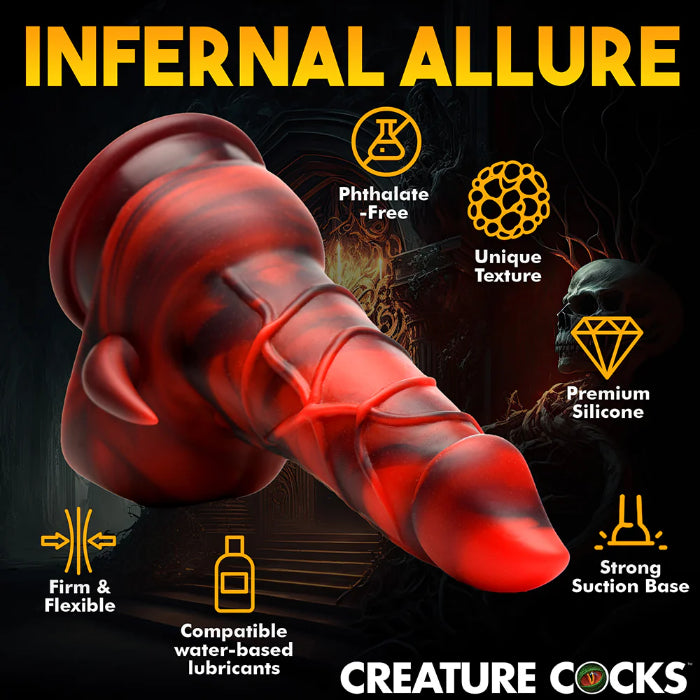 Creature Cocks Horny Devil Demon Silicone Fantasy Shaped Girthy Harnessable Dildo With Suction Cup