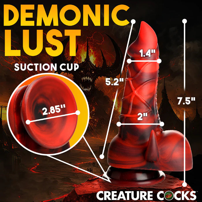 Creature Cocks Horny Devil Demon Silicone Fantasy Shaped Girthy Harnessable Dildo With Suction Cup