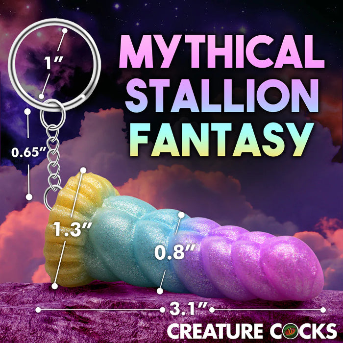 Creature Cocks Mystique Unicorn Silicone Mini Fantasy Shaped Dildo Keychain