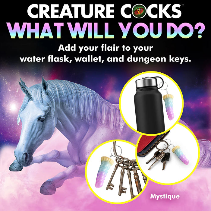 Creature Cocks Mystique Unicorn Silicone Mini Fantasy Shaped Dildo Keychain