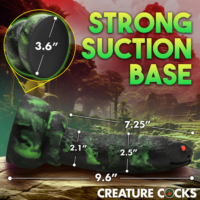 Creature Cocks Python Snake Shaped Girthy Fantasy Harnessable Silicone Dildo with Suction Cup