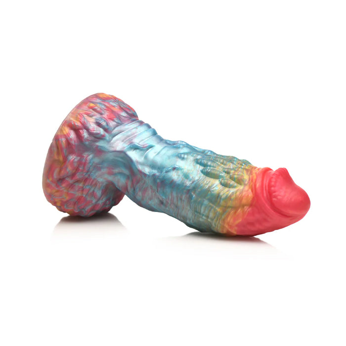Creature Cocks Rainbow Phoenix Vibrating Rechargeable Remote Controlled Fantasy Shaped Harnessable Silicone Dildo With Suction Cup