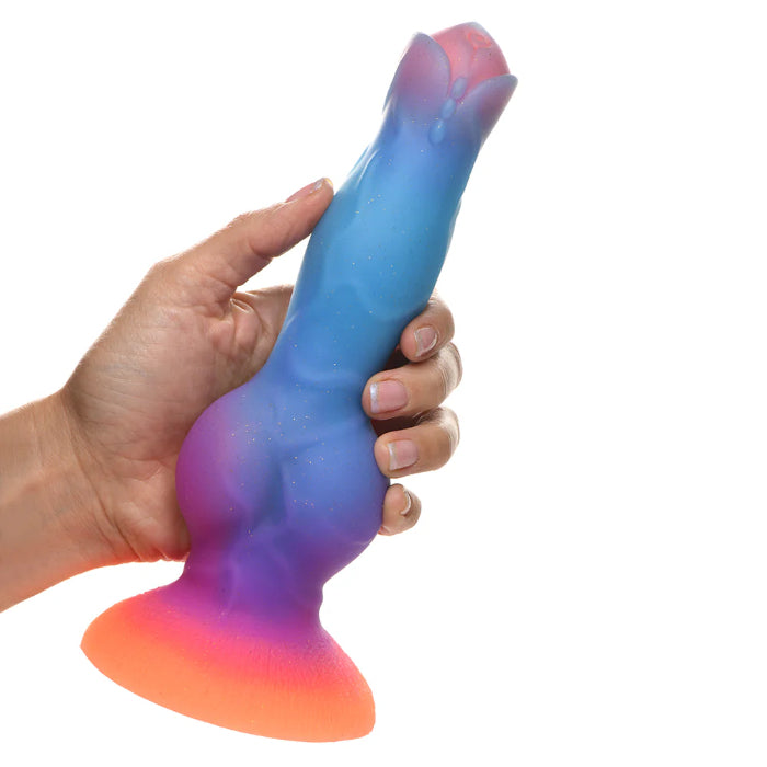 Creature Cocks Space Cock Glow-In-The-Dark Textured Fantasy Shaped Harnessable Silicone Dildo With Suction Cup