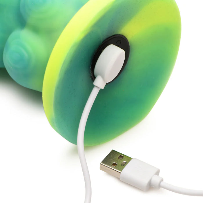 Creature Cocks Squirmer Remote Control Thrusting And Vibrating Silicone Fantasy Shaped Harnessable Dildo With Suction Cup