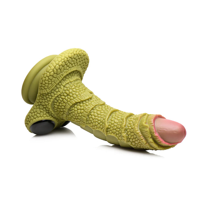 Creature Cocks Swamp Monster Green Scaly Fantasy Harnessable Silicone Dildo with Suction Cup
