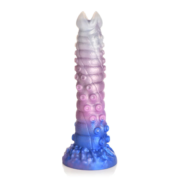 Creature Cocks Tenta-Queen Silicone Ovipositor Dildo Tentacle Textured Fantasy Shaped Harnessable Silicone Dildo with Silicone Eggs