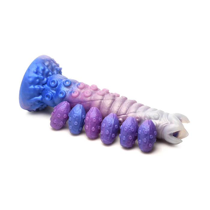 Creature Cocks Tenta-Queen Silicone Ovipositor Dildo Tentacle Textured Fantasy Shaped Harnessable Silicone Dildo with Silicone Eggs