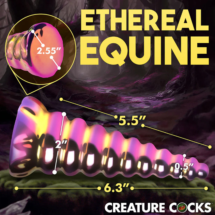 Creature Cocks Twilight Rainbow Glass Dildo Fantasy Shaped Harnessable Dildo