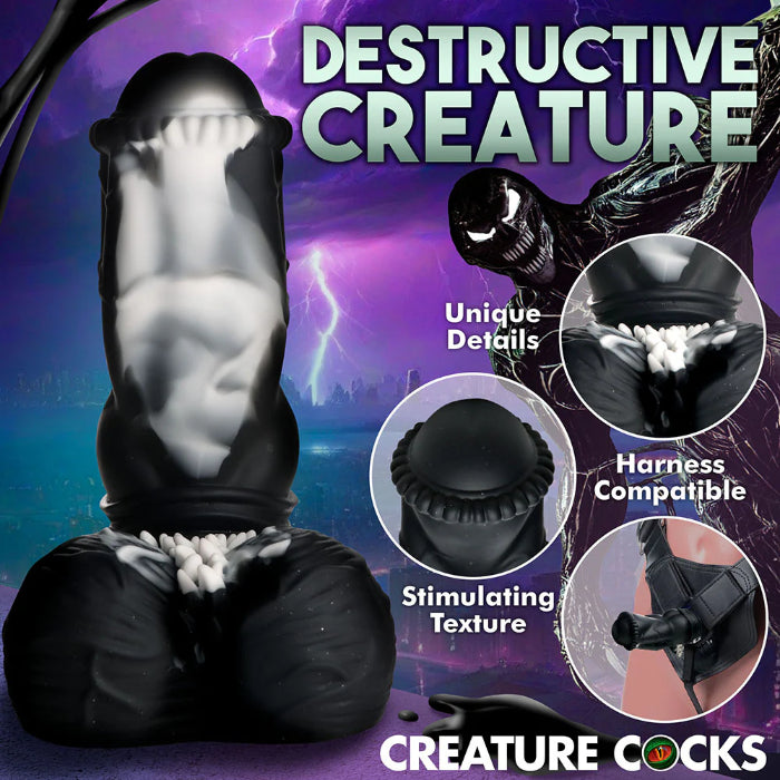 Creature Cocks Venom Girthy Textured Fantasy Shaped Harnessable Dildo With Suction Cup Base