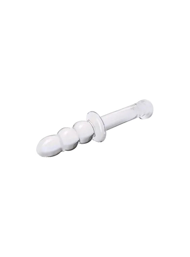 Curved Dual Ended Beaded Glass Dildo