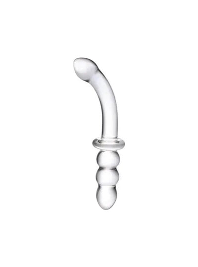 Curved Dual Ended Beaded Glass Dildo