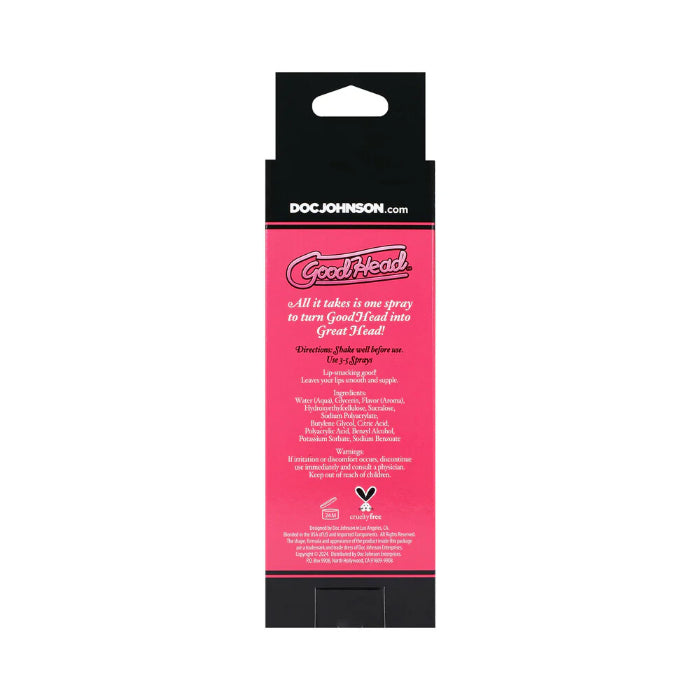 Doc Johnson GoodHead Juicy Head Dry Mouth Mouthwatering Spray Sour Strawberry Flavor