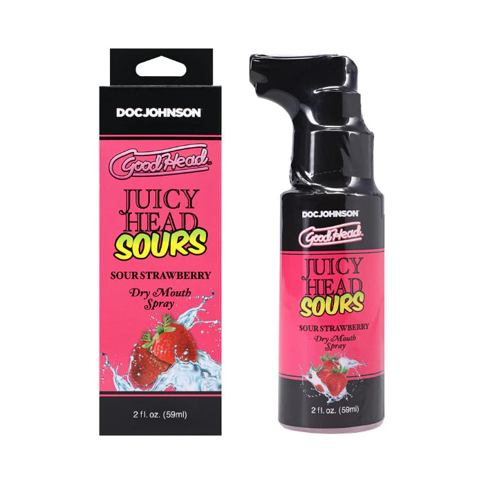 Doc Johnson GoodHead Juicy Head Dry Mouth Mouthwatering Spray Sour Strawberry Flavor