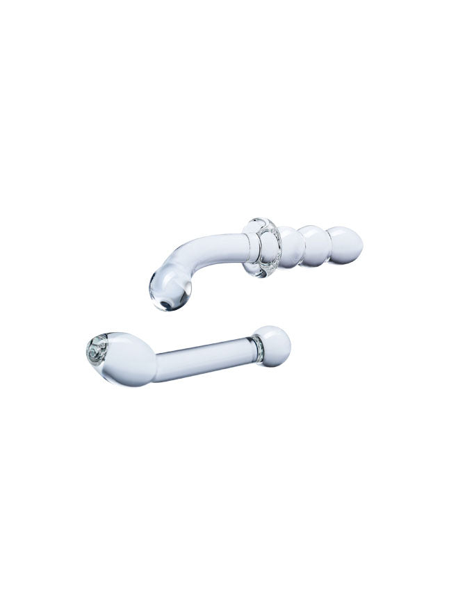 Double Pleasure Glass G-Spot Dildo 2-Piece Set