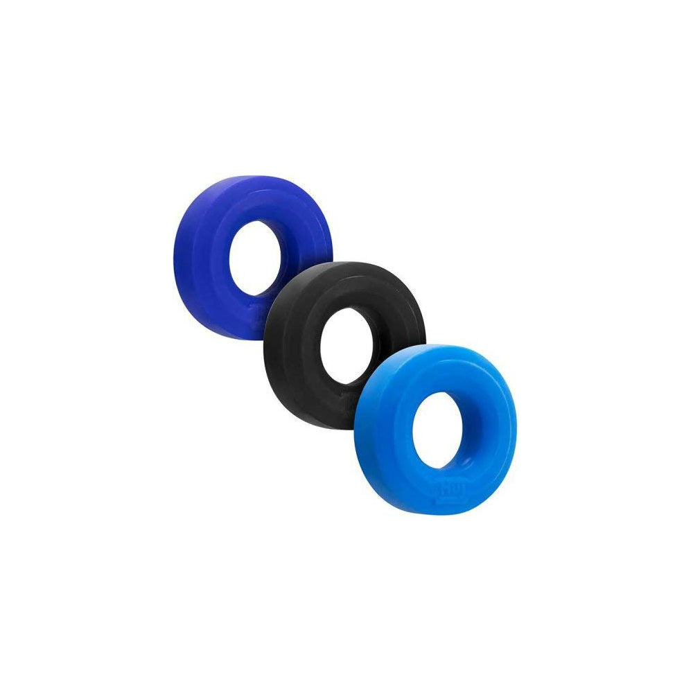 Hunkyjunk Huj Elastomer Cock Ring 3-Pack