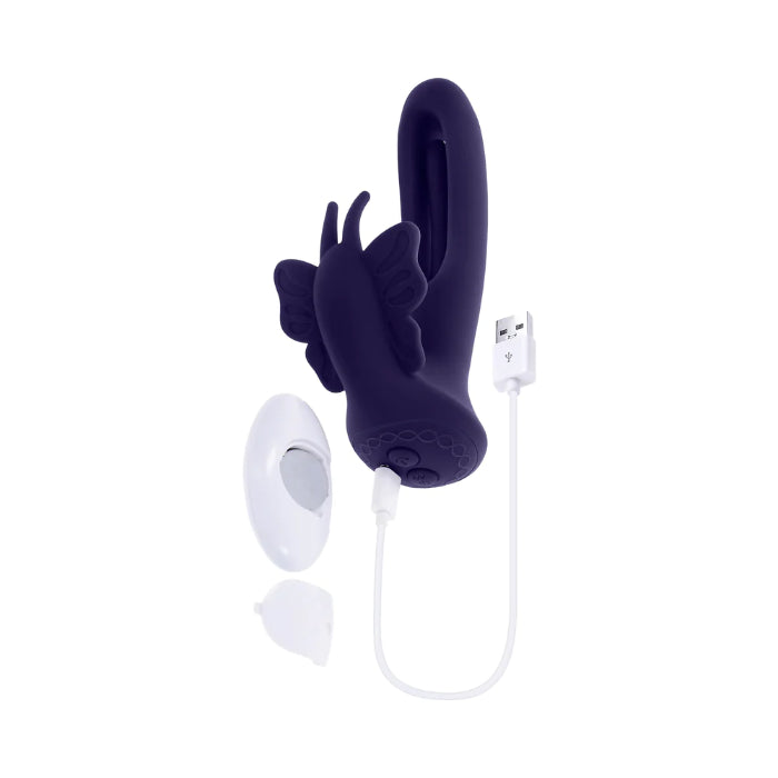 Evolved Lord Of The Wings Rechargeable Silicone Remote Control Dual Motor Rabbit Style Vibrator