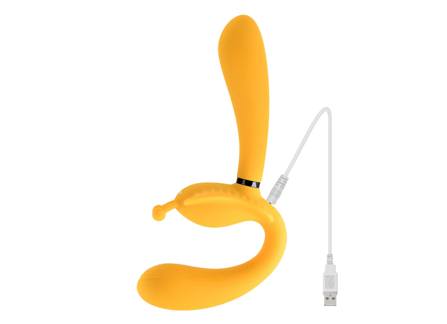 Evolved Monarch Rechargeable Silicone Multifunction Vibrating Three Motor Strapless Strap-On Double Dildo