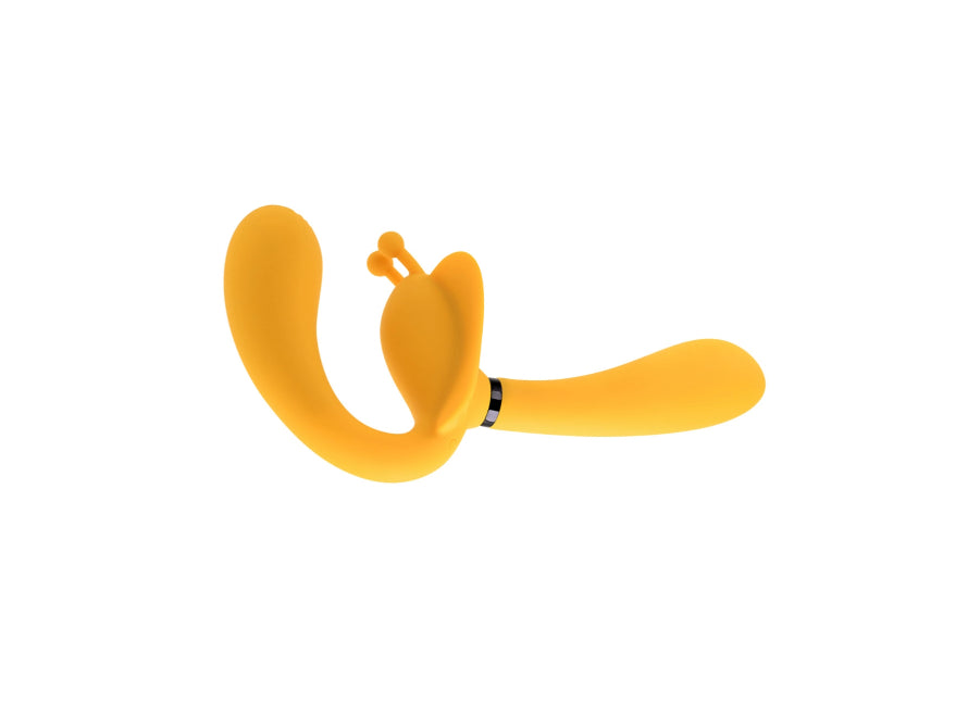 Evolved Monarch Rechargeable Silicone Multifunction Vibrating Three Motor Strapless Strap-On Double Dildo