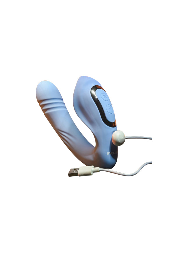 Evolved Tap & Thrust Rechargeable Silicone Thrusting Tapping Curved Vibrator