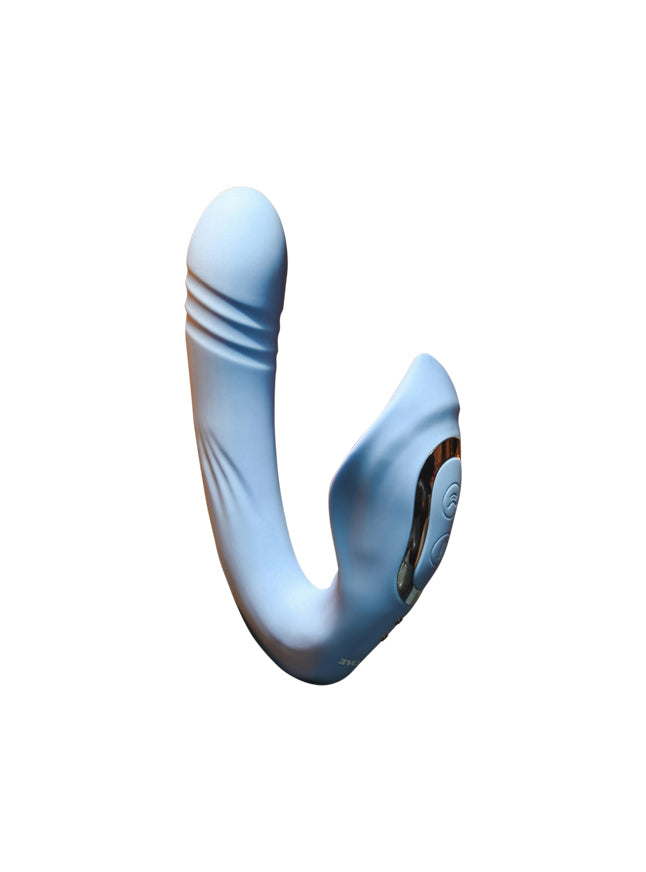 Evolved Tap & Thrust Rechargeable Silicone Thrusting Tapping Curved Vibrator