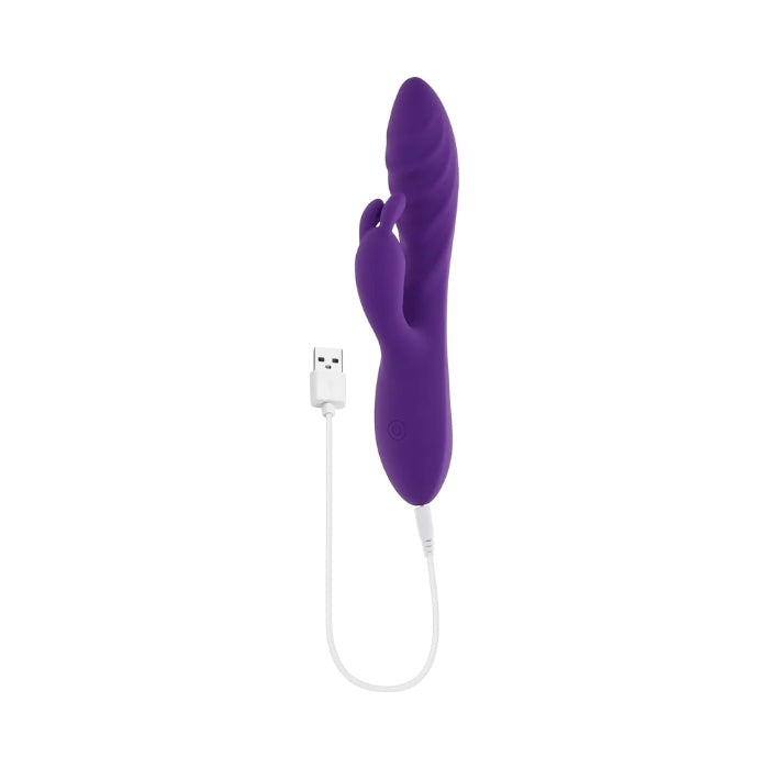 Evolved Wavy Silicone Rechargeable Textured Dual Motor Rabbit Style Vibrator