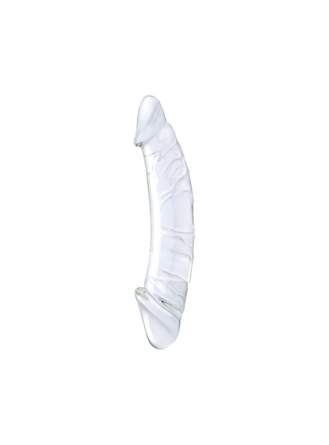 Glas Handmade 10.5" Girthy Realistic Glass Double Dildo with Veins