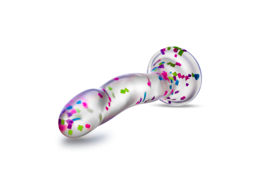 Blush Neo Elite Hanky Panky 7.5 Inch Glow In the Dark Confetti Suction Cup Base Silicone Dildo