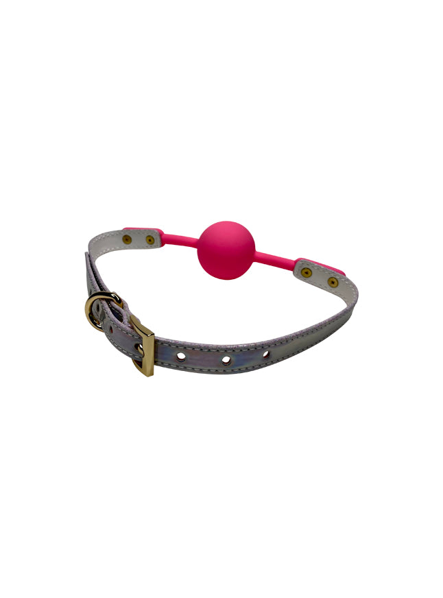 Holographic Vegan Leather Ball Gag